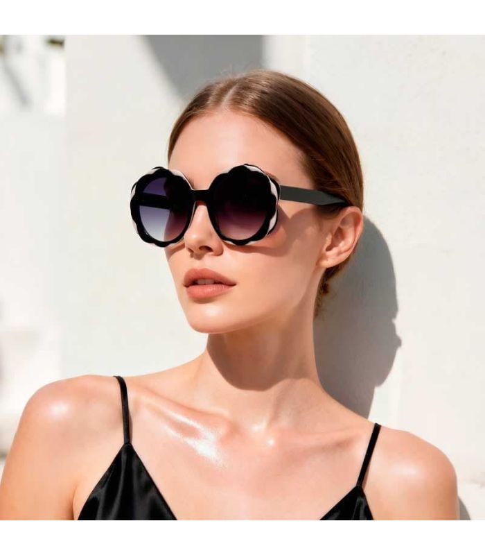 Ocean Gafas de Sol Polarizadas Deauville Black / Smoke | Borde ondulado