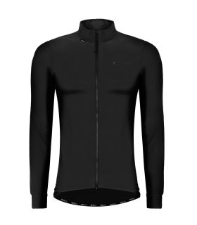 Chaqueta de ciclismo térmica Ecoon Puy de Dóme negra para hombre, diseño sostenible y aerodinámico.