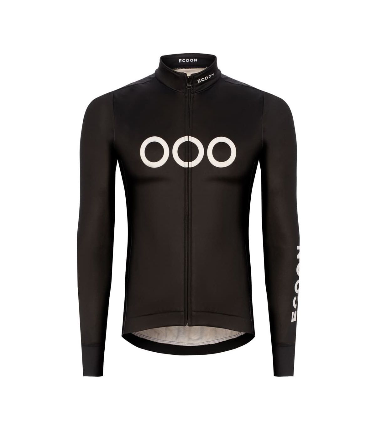 Chaqueta de ciclismo cortavientos Ecoon Mont Ventoux negra para hombre con aislamiento térmico.