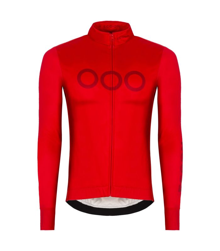 Chaqueta de ciclismo térmica y cortavientos Ecoon Mont Ventoux Red para carretera.