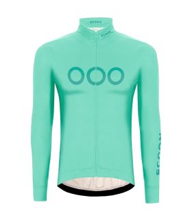 Chaqueta de ciclismo térmica y cortavientos Ecoon Mont Ventoux para hombre en color turquesa.