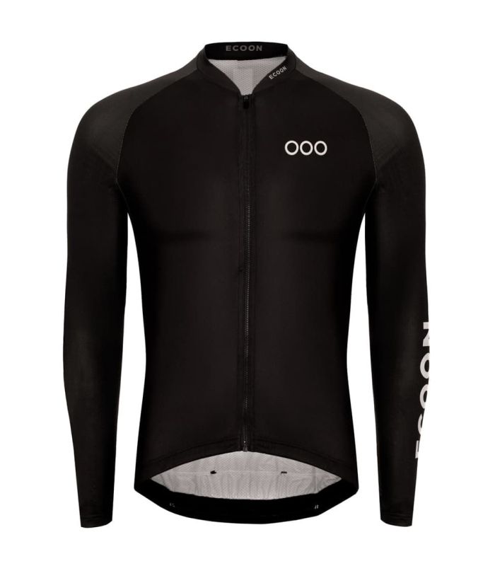 Camiseta técnica de ciclismo Ecoon Tourmalet Black transpirable y ergonómica para ciclistas de alto rendimiento.