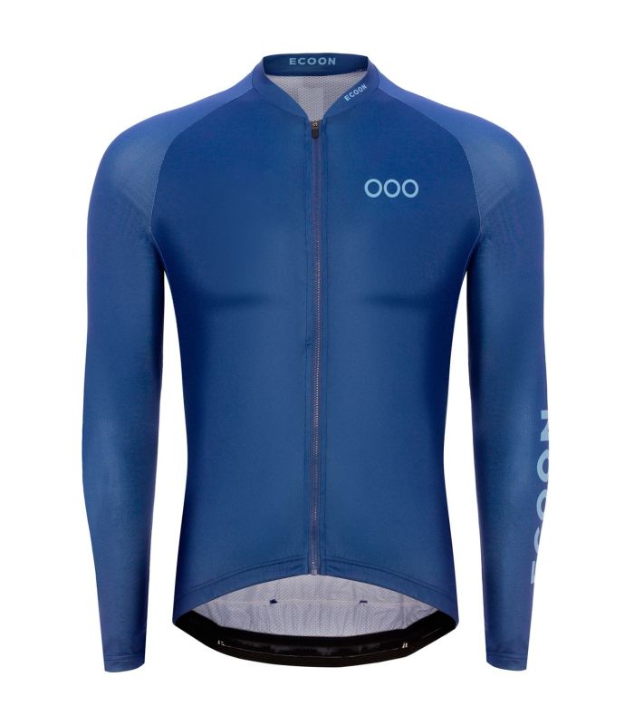 Camiseta técnica de ciclismo para hombre Ecoon Tourmalet Blue en color azul con ajuste aerodinámico.