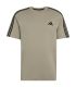Camiseta Adidas Essentials 3 Stripes verde para hombre de running y entrenamiento