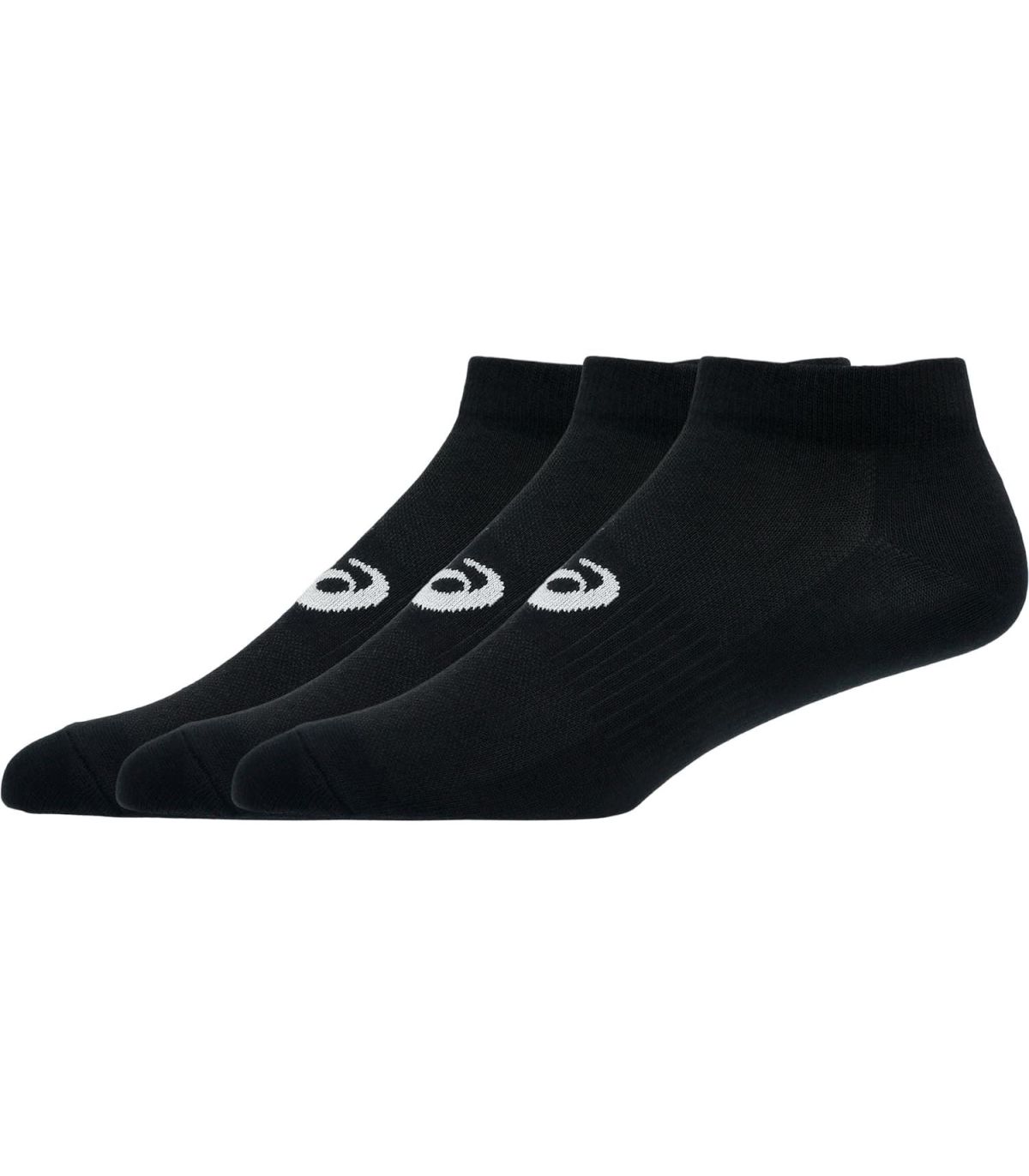 Asics Calcetines 3 Pack Tobilleros Negro | costuras planas