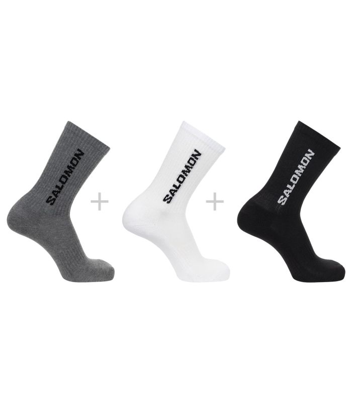 Pack de 3 pares de calcetines técnicos Salomon Everyday Crew caña media multicolor