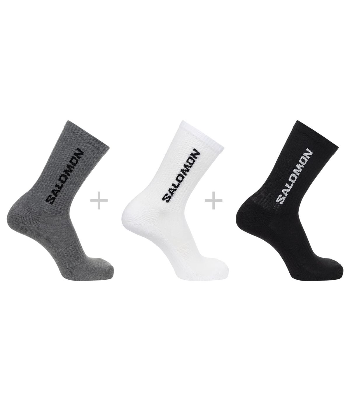Pack de 3 pares de calcetines técnicos Salomon Everyday Crew caña media multicolor