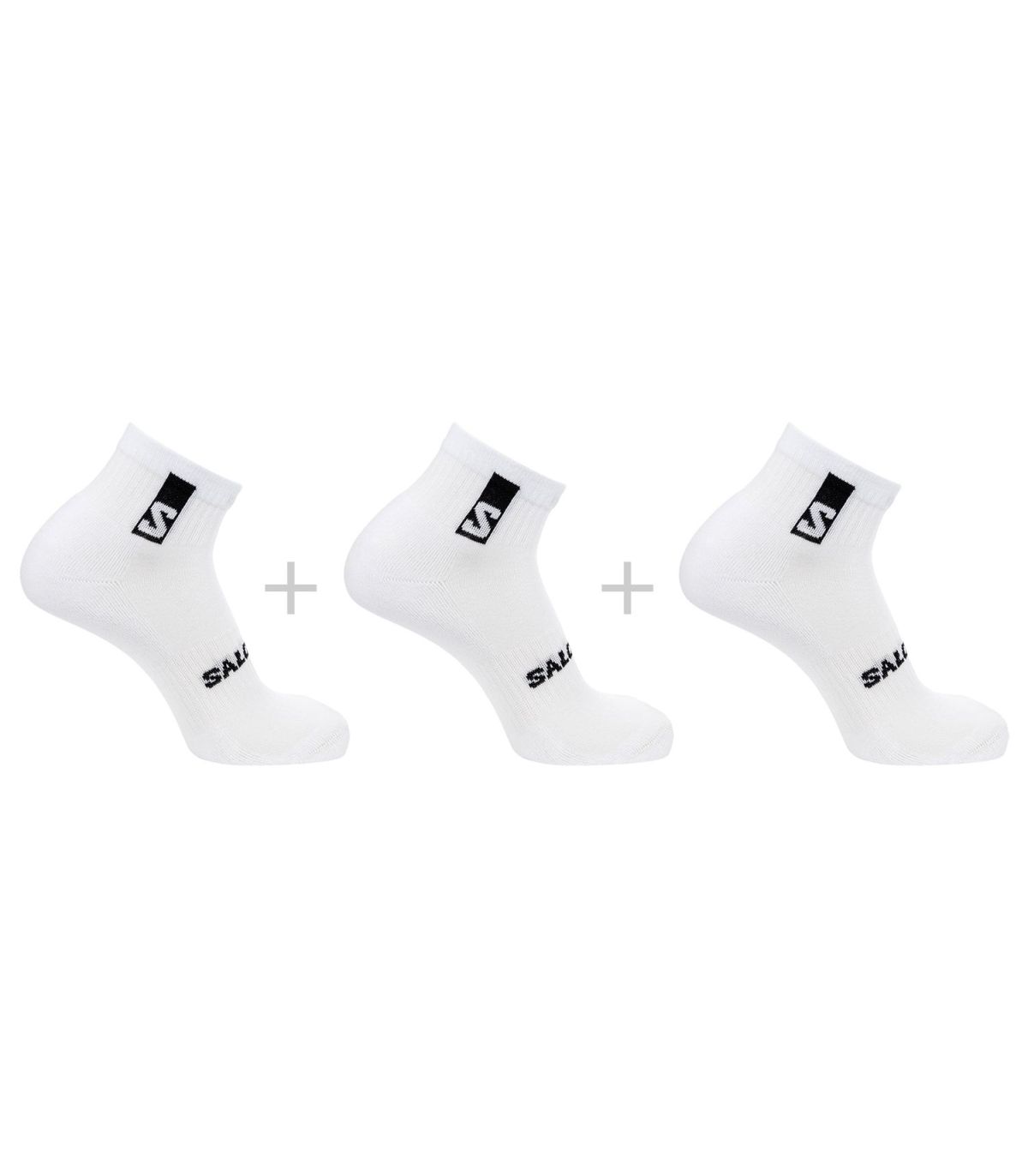 Pack de 3 calcetines tobilleros Salomon Everyday unisex en color blanco