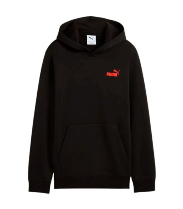 Sudadera Puma Ess Logo Lab deportiva negra para niño con logotipo frontal
