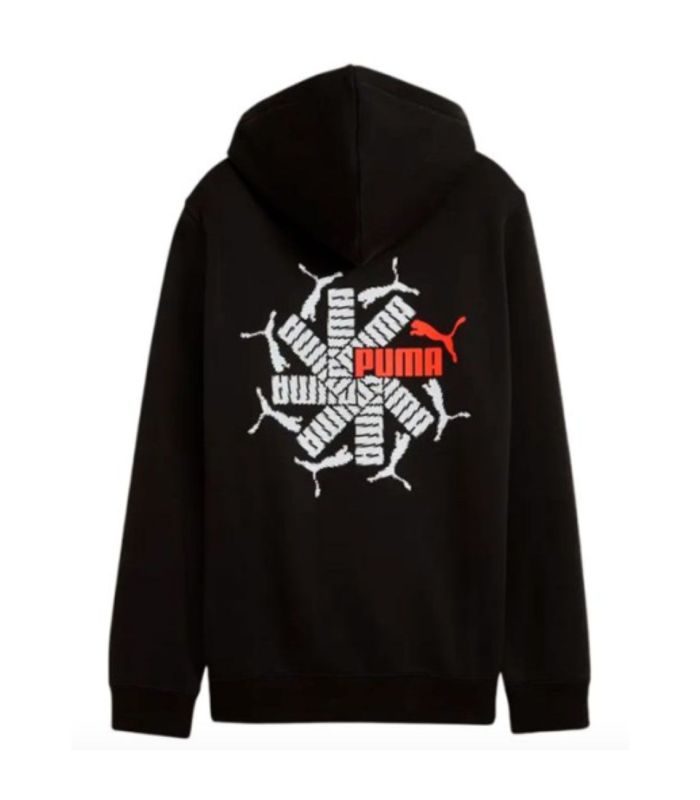 Puma Sudadera Ess Logo Lab Brand Black, Niño | capucha fija