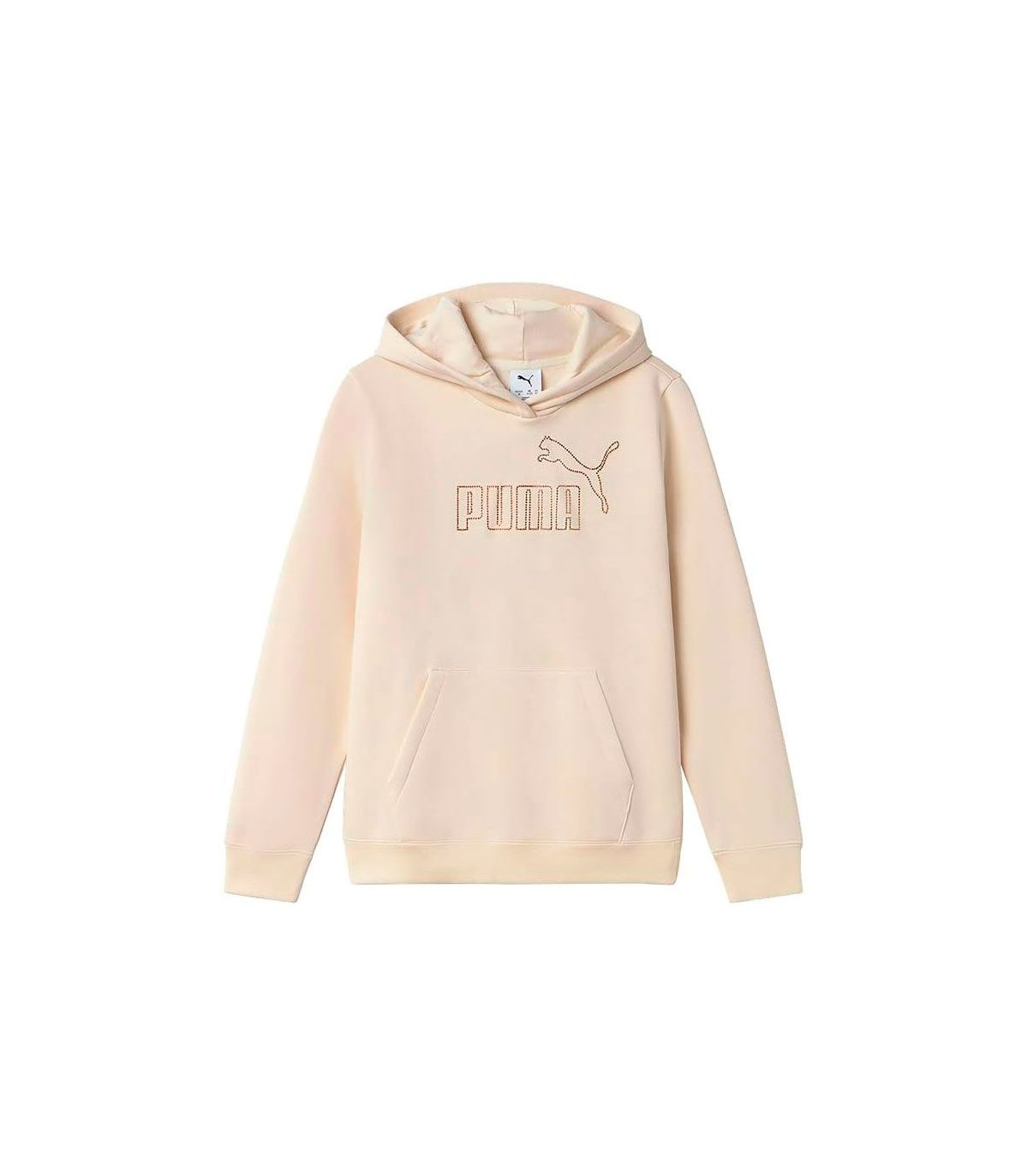 Sudadera beige Puma Ess+ Rhinestone Alpine Snow para niña con detalles brillantes