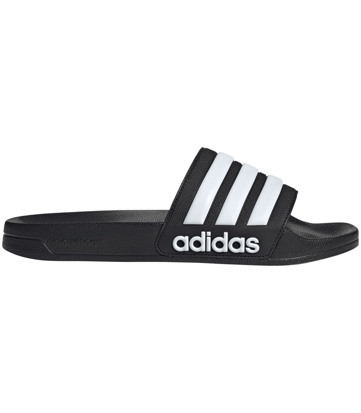 Chanclas unisex Adidas Adilette Shower negras con amortiguación Cloudfoam para ducha y piscina